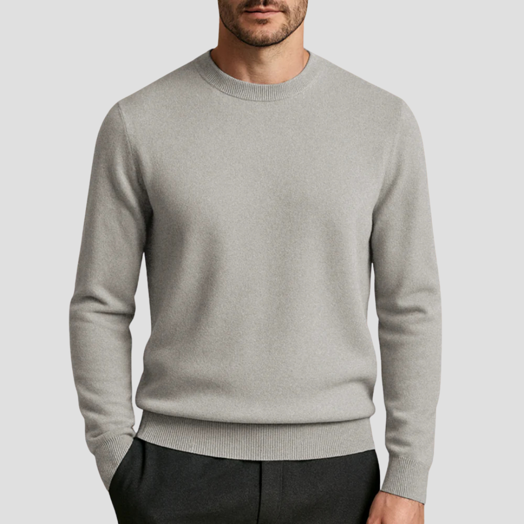 VogeLuxe | Men’s Classic Crew Neck Fine Knit Sweater 5