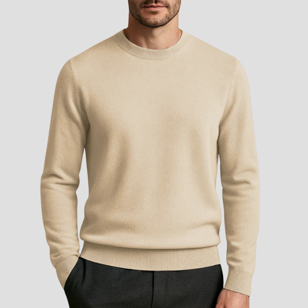 VogeLuxe | Men’s Classic Crew Neck Fine Knit Sweater 6