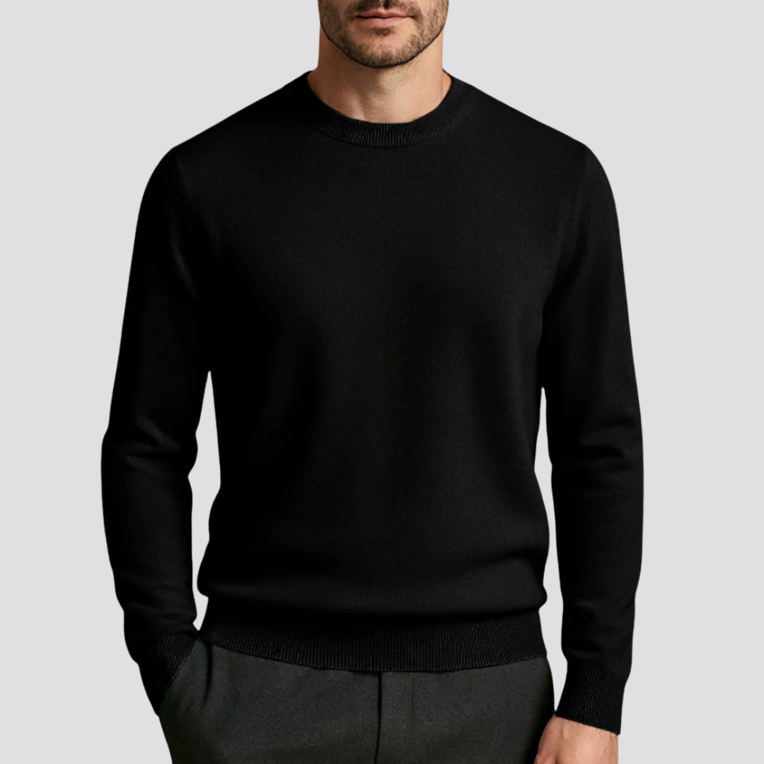 VogeLuxe | Men’s Classic Crew Neck Fine Knit Sweater 7