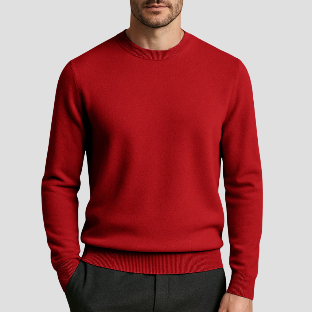 VogeLuxe | Men’s Classic Crew Neck Fine Knit Sweater 8