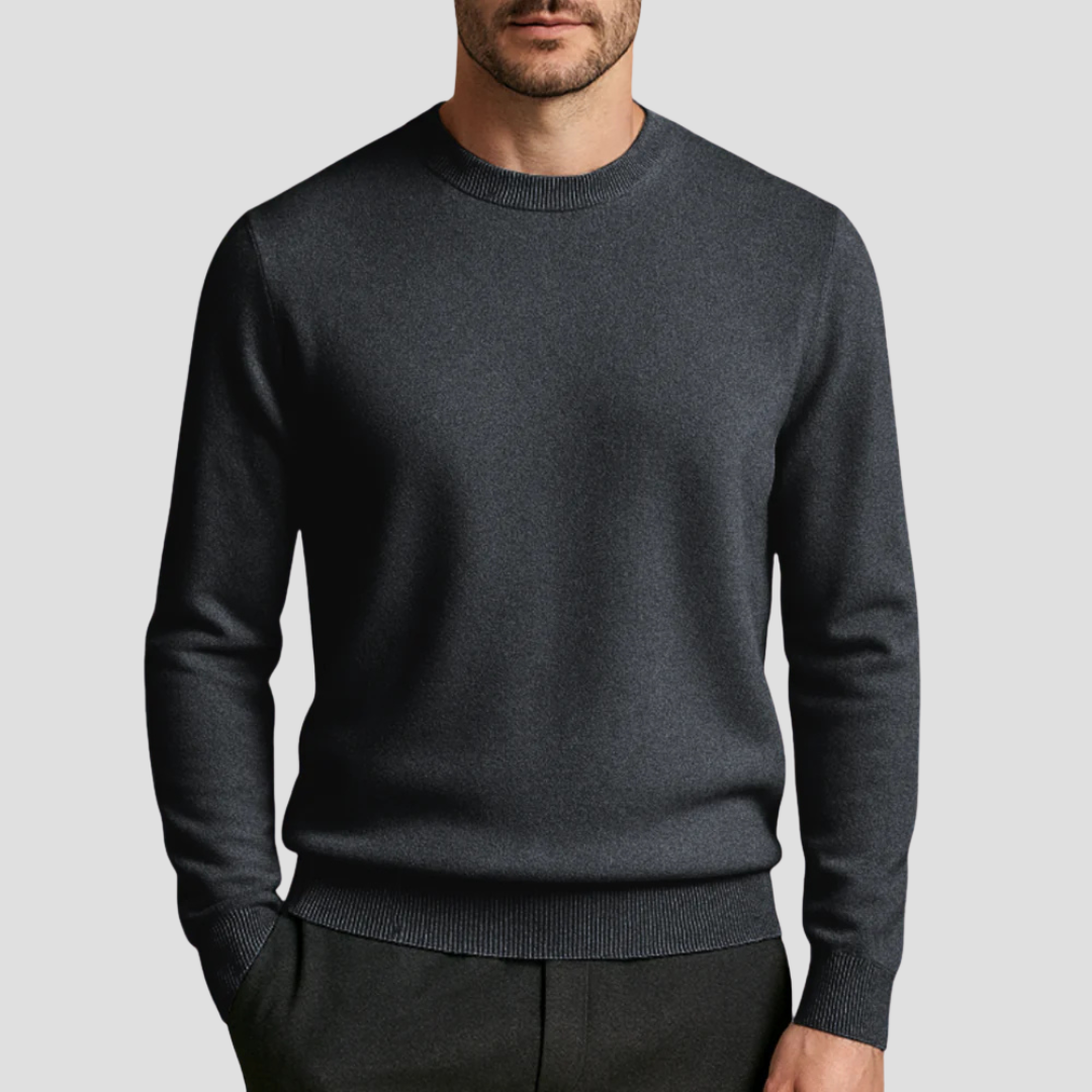VogeLuxe | Men’s Classic Crew Neck Fine Knit Sweater 9