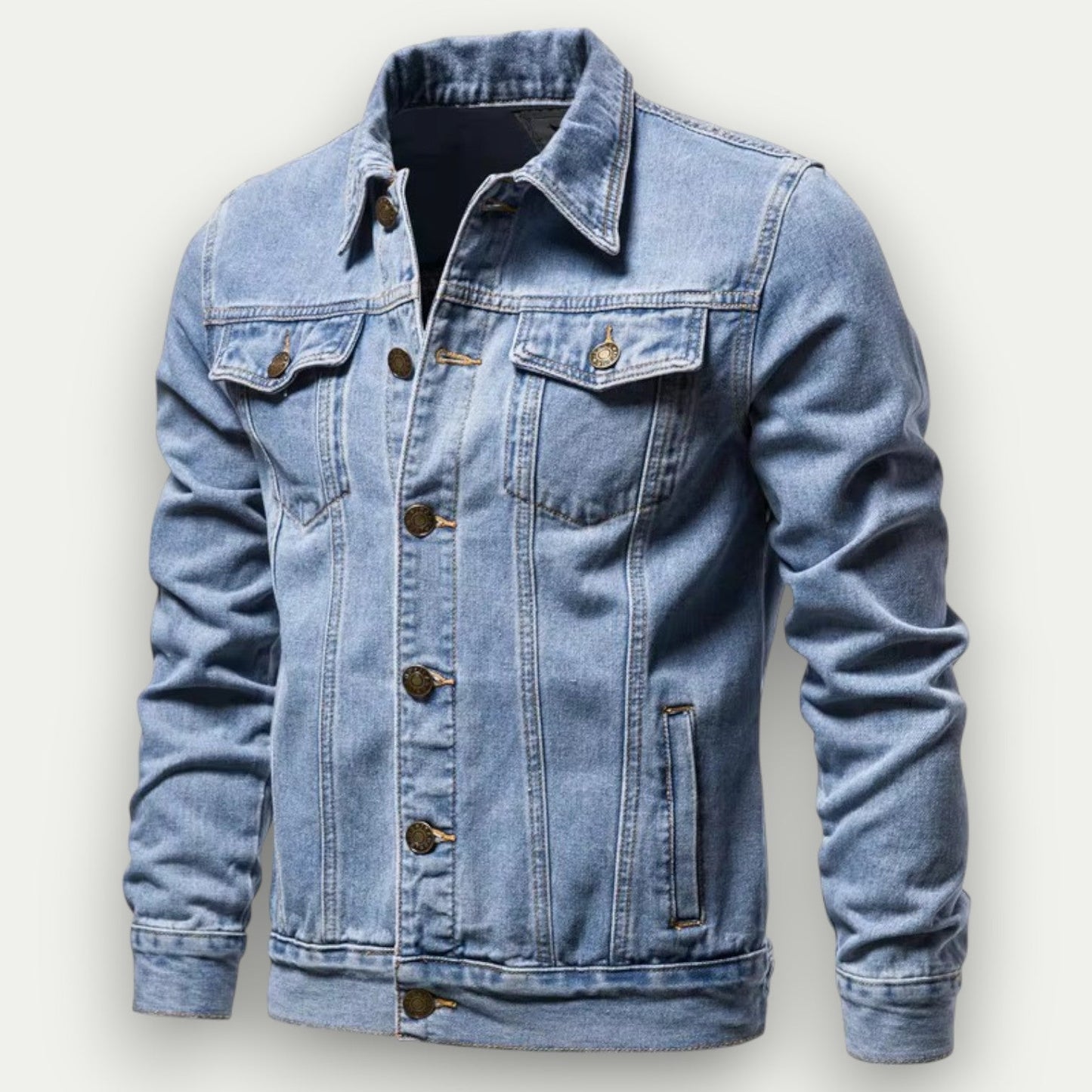 VogeLuxe | Men’s Classic Dark Denim Jacket 0