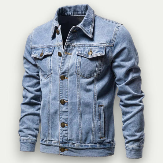 VogeLuxe | Men’s Classic Dark Denim Jacket 0
