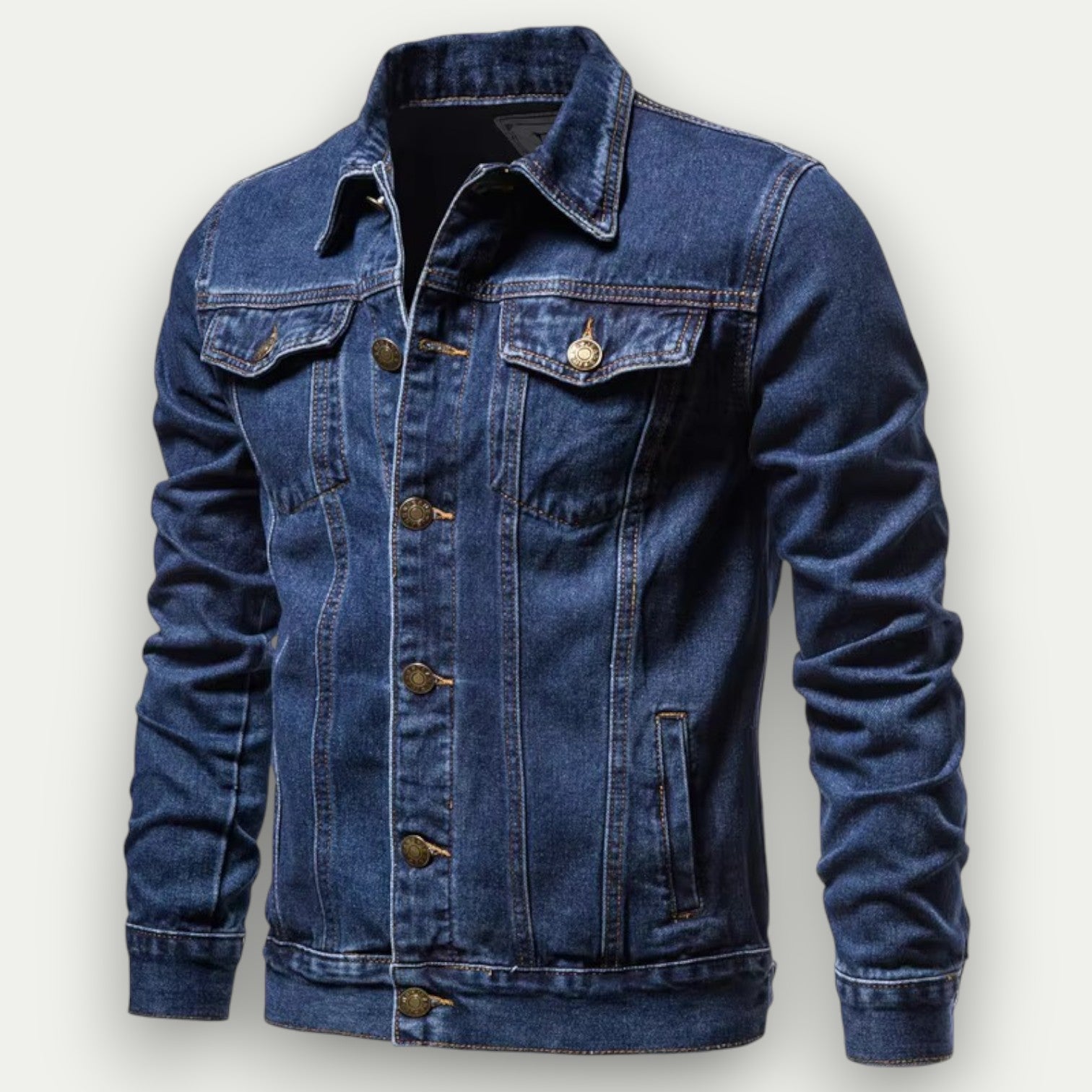 VogeLuxe | Men’s Classic Dark Denim Jacket 1