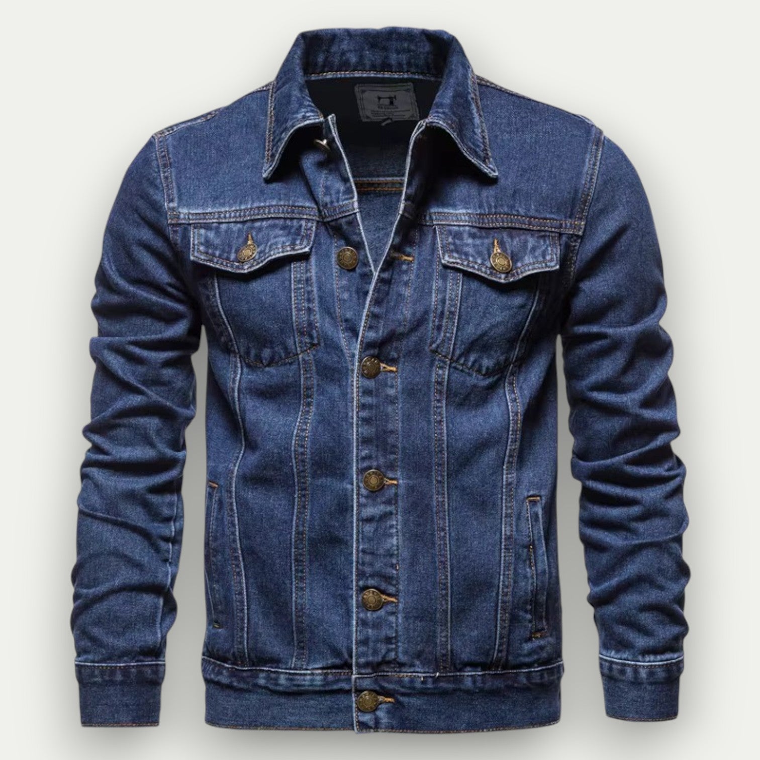 VogeLuxe | Men’s Classic Dark Denim Jacket 2