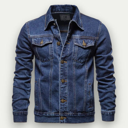 VogeLuxe | Men’s Classic Dark Denim Jacket 2