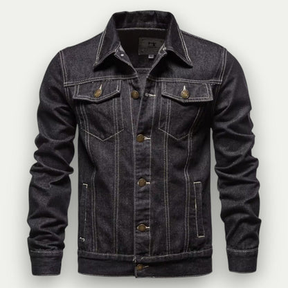 VogeLuxe | Men’s Classic Dark Denim Jacket 4