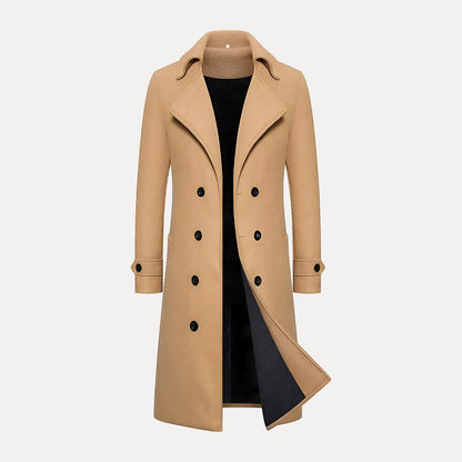 VogeLuxe | Men’s Classic Double-Breasted Wool Trench Coat 0