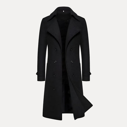 VogeLuxe | Men’s Classic Double-Breasted Wool Trench Coat 2