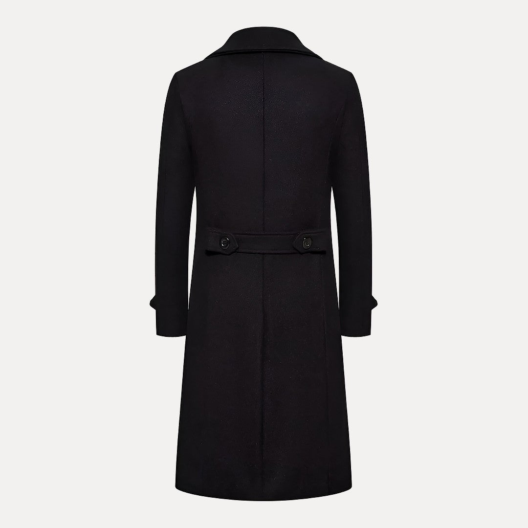 VogeLuxe | Men’s Classic Double-Breasted Wool Trench Coat 3