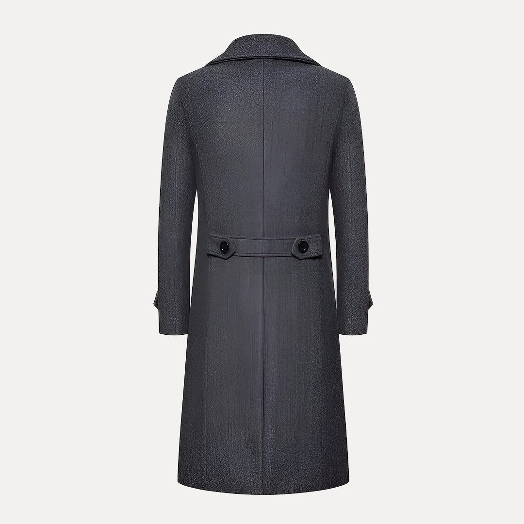 VogeLuxe | Men’s Classic Double-Breasted Wool Trench Coat 5