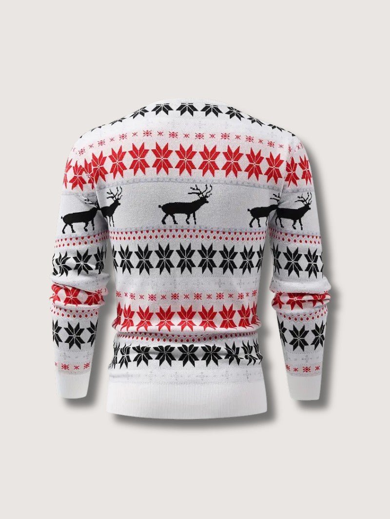 VogeLuxe | Men’s Classic Fair Isle Reindeer Christmas Sweater 2