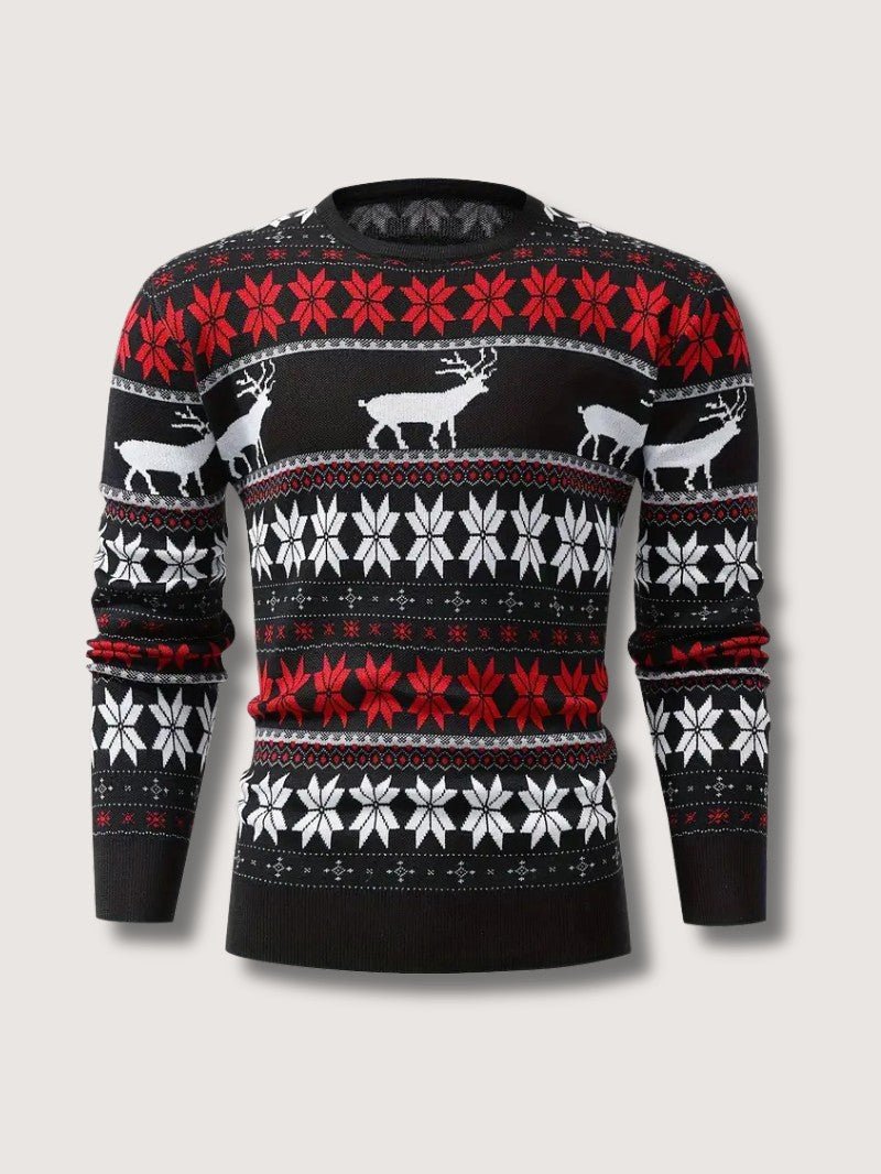 VogeLuxe | Men’s Classic Fair Isle Reindeer Christmas Sweater 9