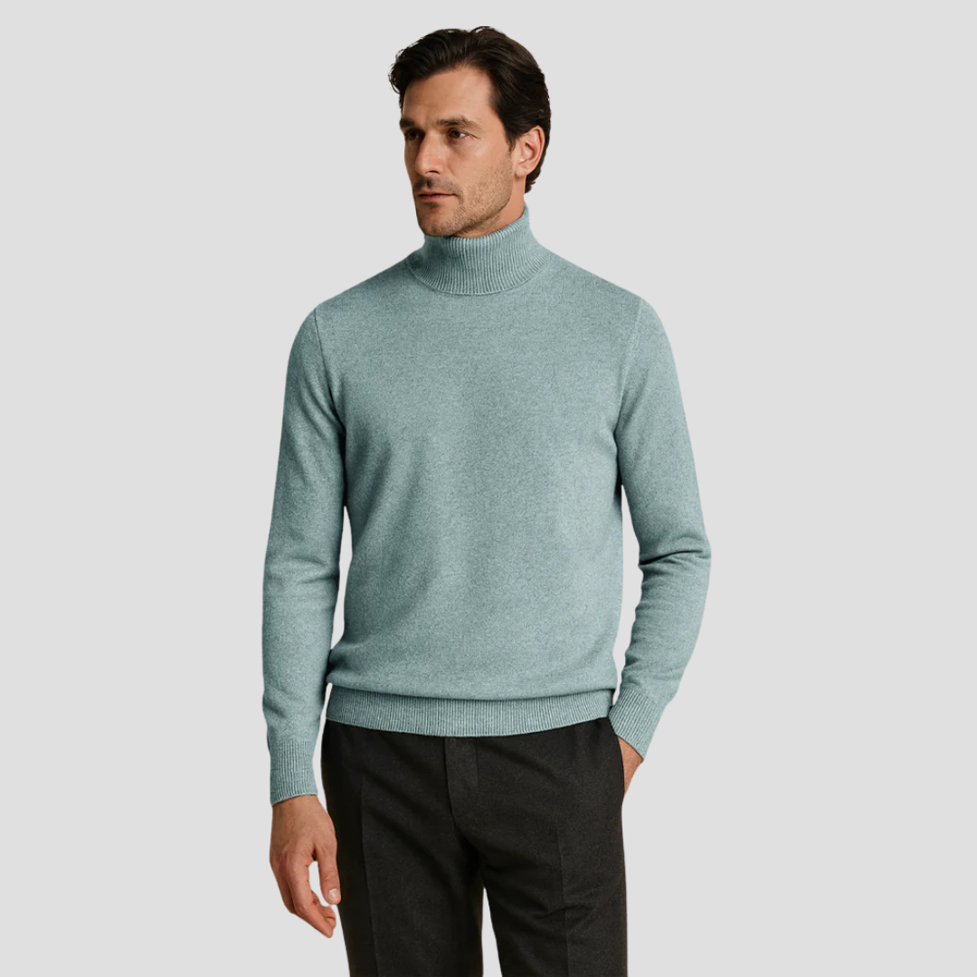 VogeLuxe | Men’s Classic Fitted Turtleneck Sweater 2