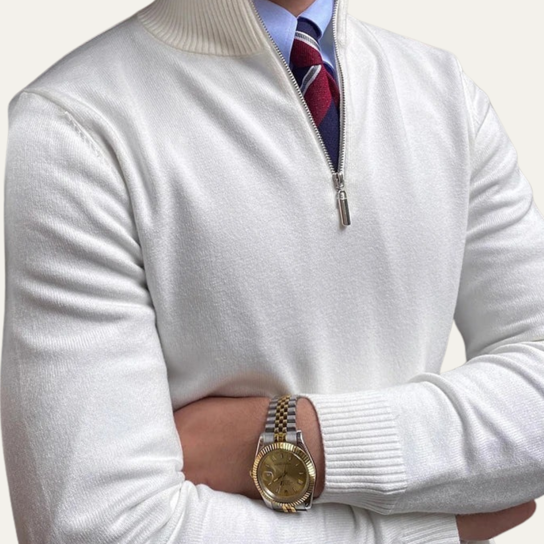 VogeLuxe | Men’s Classic Half-Zip Pullover Sweater 4