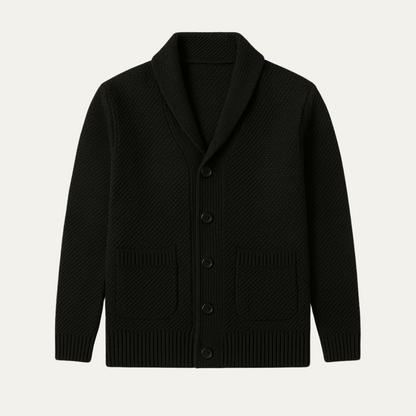 VogeLuxe | Men’s Classic Knit Shawl-Collar Cardigan 1