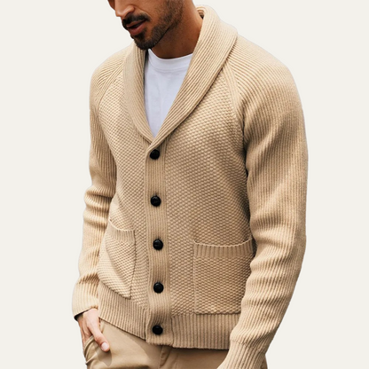 VogeLuxe | Men’s Classic Knit Shawl-Collar Cardigan 9