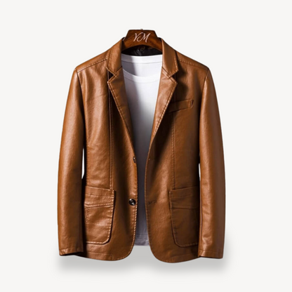 VogeLuxe | Men’s Classic Leather Blazer 0
