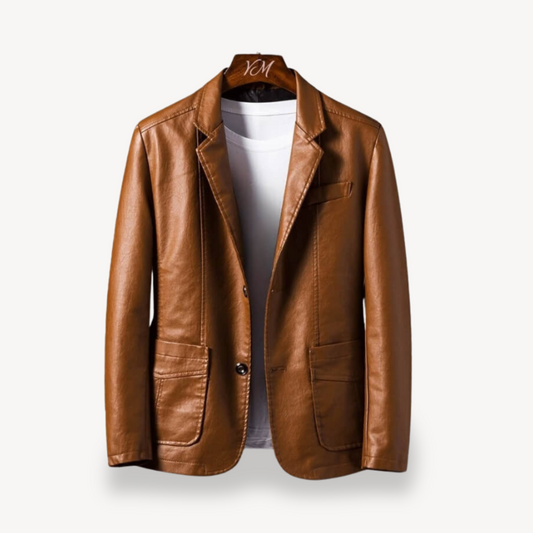 VogeLuxe | Men’s Classic Leather Blazer 0