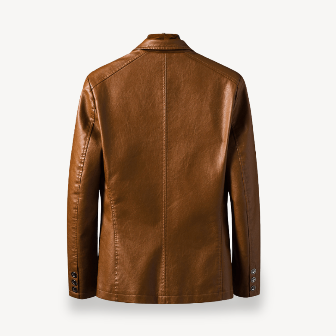 VogeLuxe | Men’s Classic Leather Blazer 1