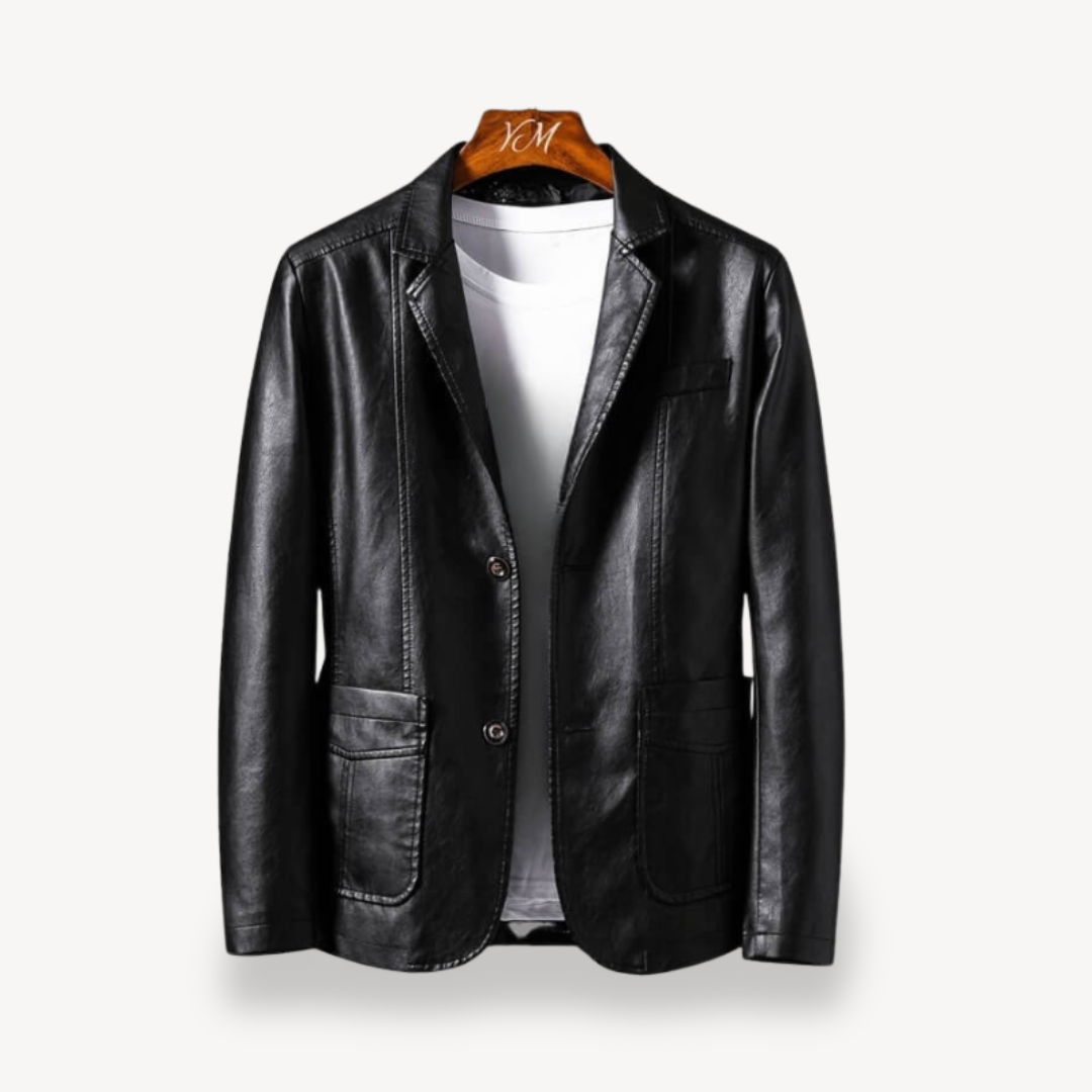 VogeLuxe | Men’s Classic Leather Blazer 4
