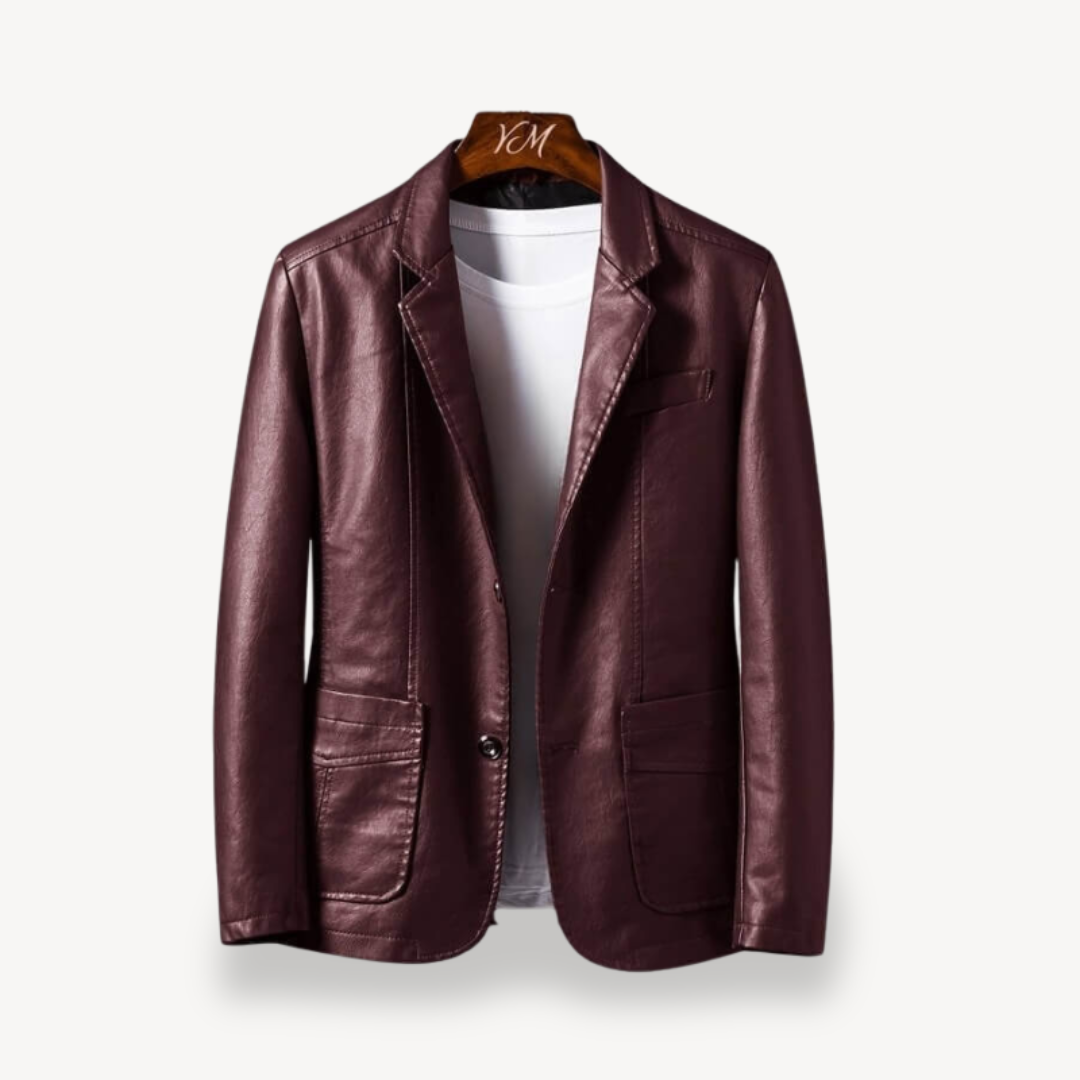 VogeLuxe | Men’s Classic Leather Blazer 5