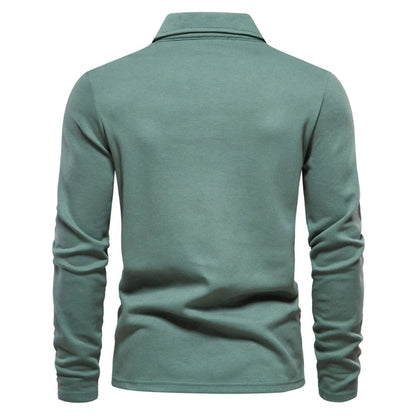VogeLuxe | Men’s Classic Long-Sleeve Polo 2