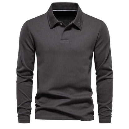 VogeLuxe | Men’s Classic Long-Sleeve Polo 7