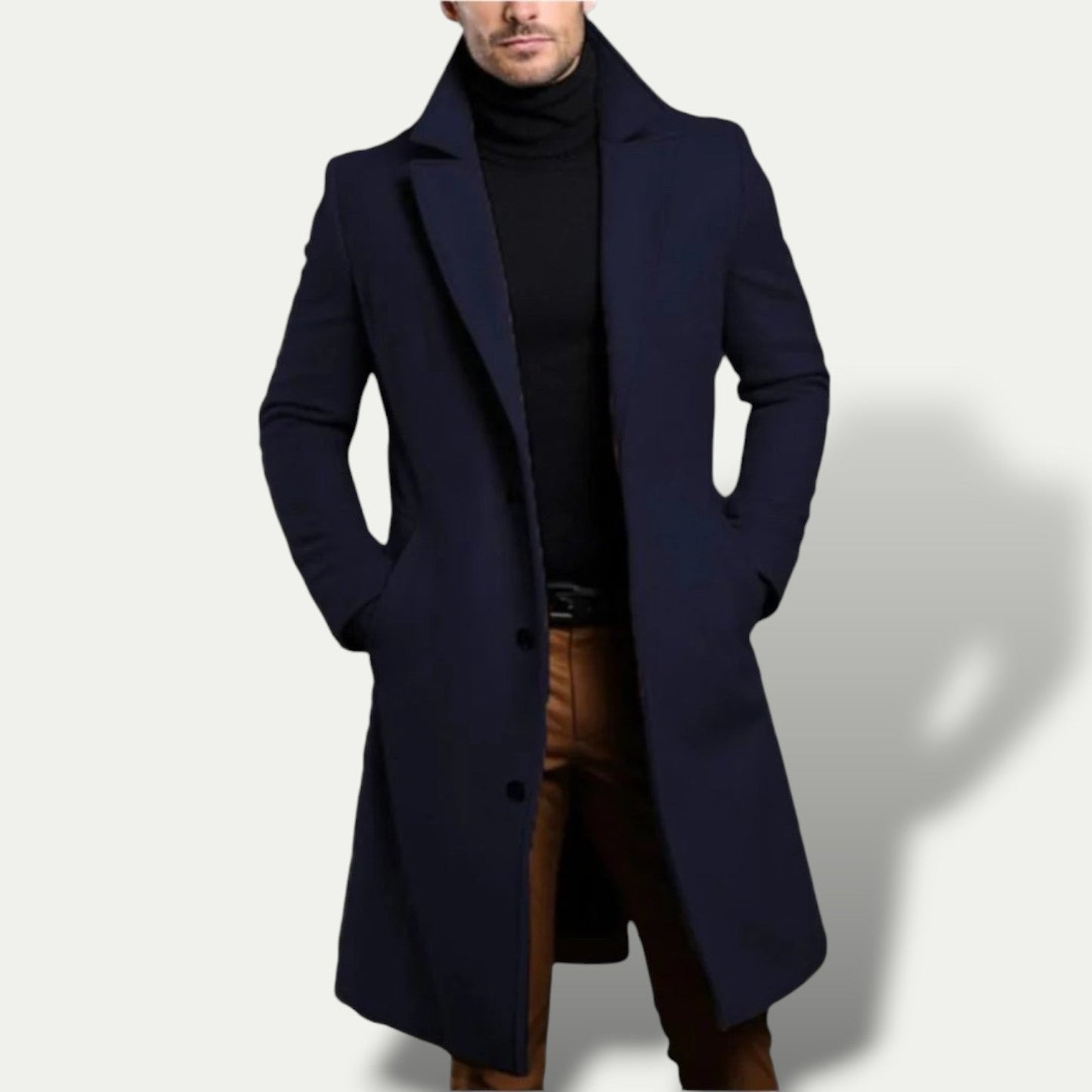 VogeLuxe | Men’s Classic Long Three-Button Topcoat 0