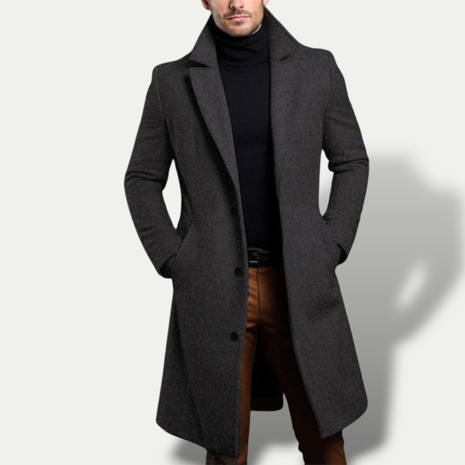 VogeLuxe | Men’s Classic Long Three-Button Topcoat 1