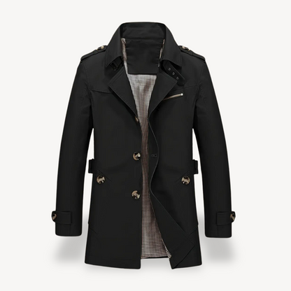 VogeLuxe | Men’s Classic Mid-Length Trench Coat 1