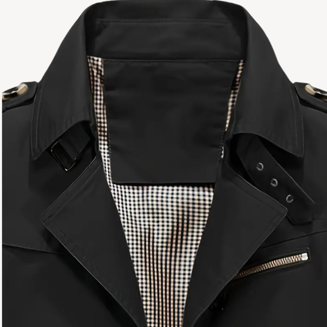 VogeLuxe | Men’s Classic Mid-Length Trench Coat 2