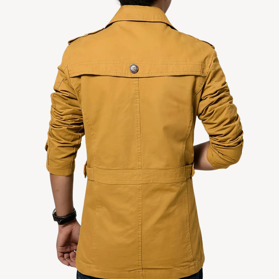 VogeLuxe | Men’s Classic Mid-Length Trench Coat 5