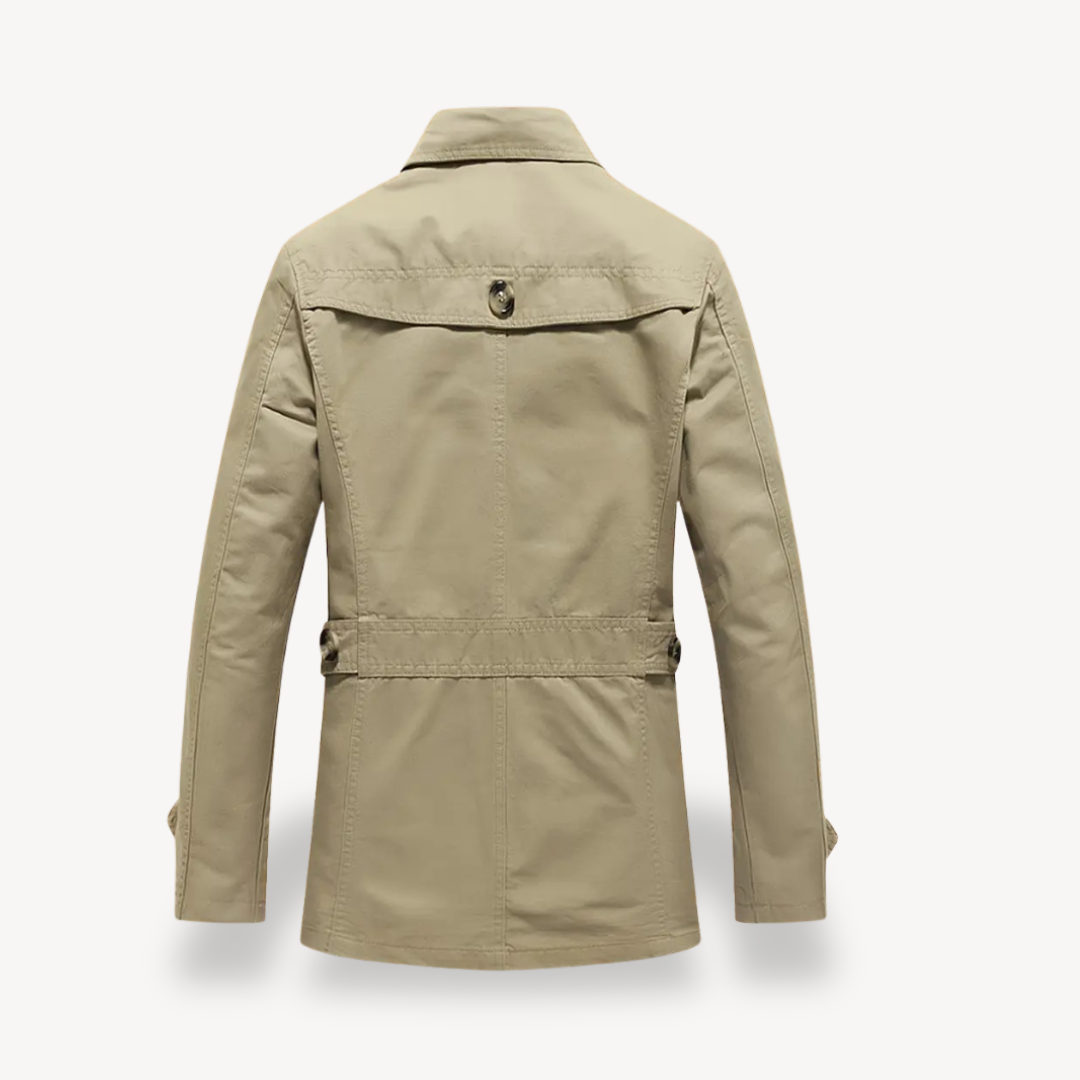 VogeLuxe | Men’s Classic Mid-Length Trench Coat 6