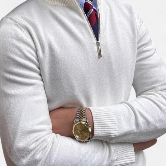 VogeLuxe | Men’s Classic Quarter-Zip Knit Sweater 0