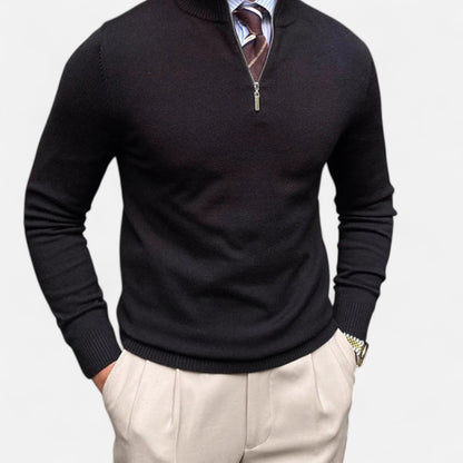 VogeLuxe | Men’s Classic Quarter-Zip Knit Sweater 2