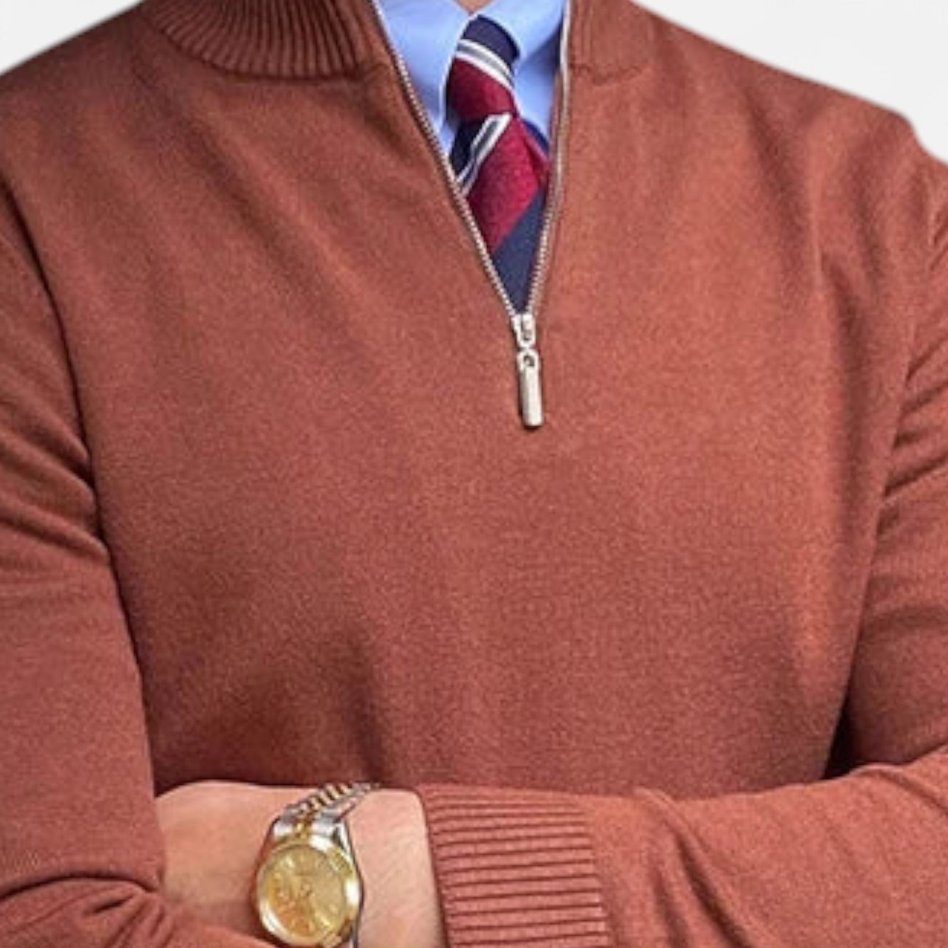 VogeLuxe | Men’s Classic Quarter-Zip Knit Sweater 3