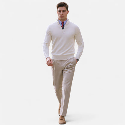 VogeLuxe | Men’s Classic Quarter-Zip Knit Sweater 5