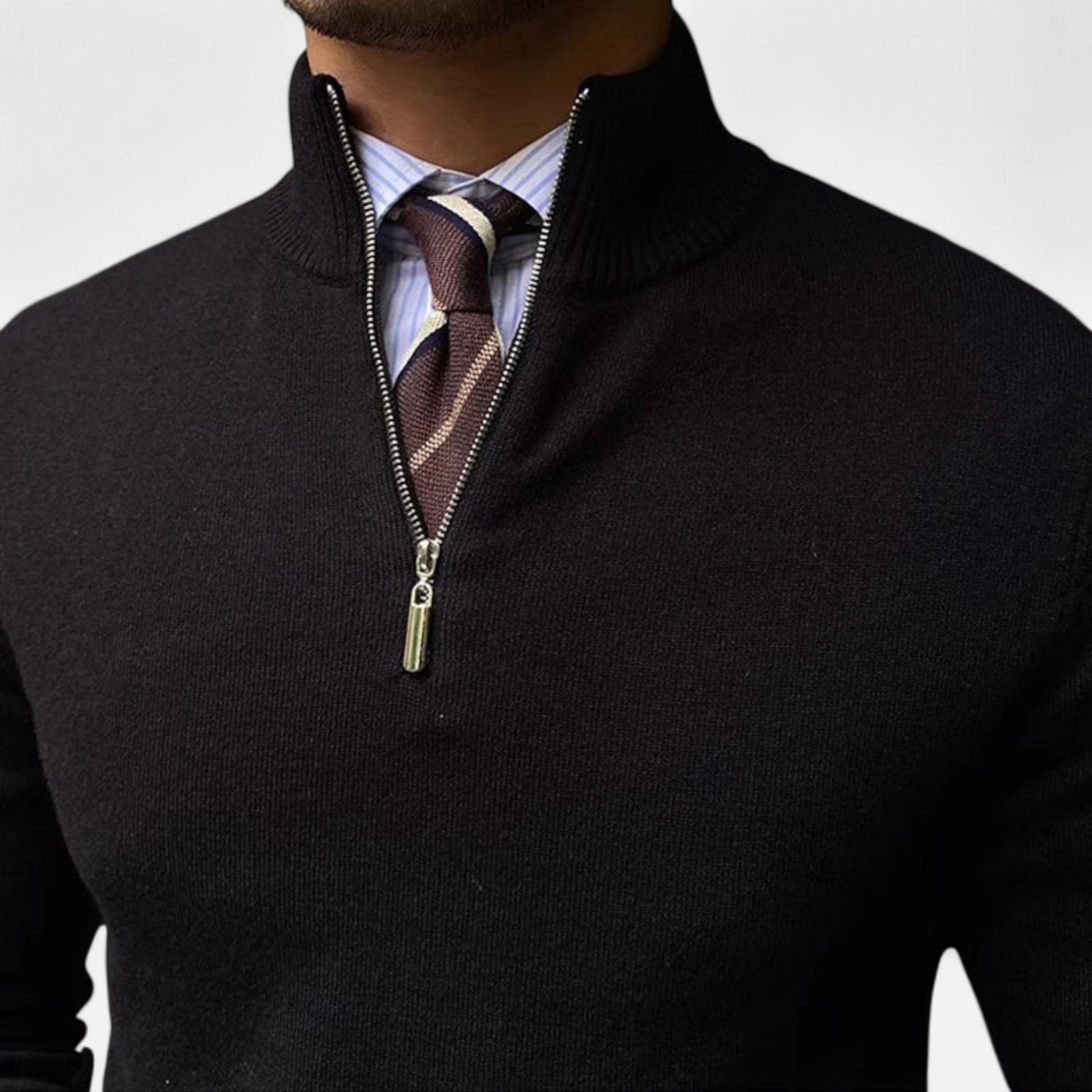 VogeLuxe | Men’s Classic Quarter-Zip Knit Sweater 6