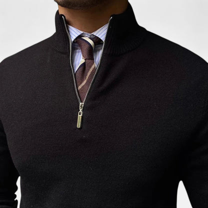 VogeLuxe | Men’s Classic Quarter-Zip Knit Sweater 6