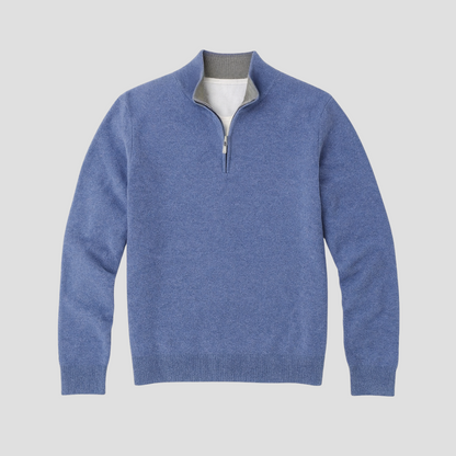 VogeLuxe | Men’s Classic Quarter-Zip Mock Neck Sweater 1
