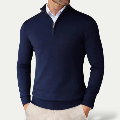 VogeLuxe | Men’s Classic Quarter-Zip Pullover Sweater 4