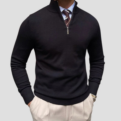 VogeLuxe | Men’s Classic Quarter-Zip Sweater with Mock Neck 0