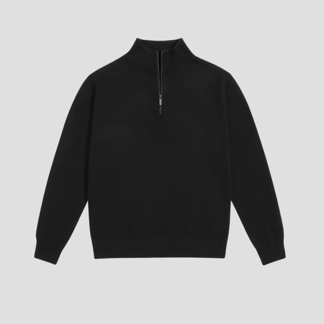 VogeLuxe | Men’s Classic Quarter-Zip Sweater with Mock Neck 1