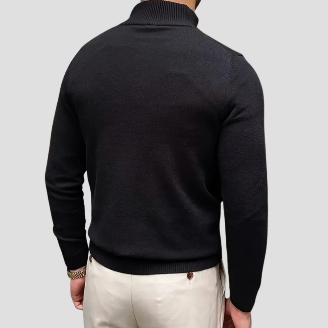 VogeLuxe | Men’s Classic Quarter-Zip Sweater with Mock Neck 2