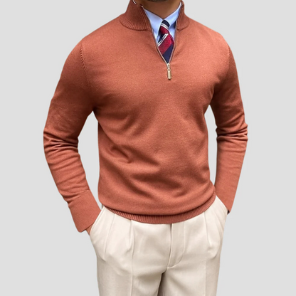VogeLuxe | Men’s Classic Quarter-Zip Sweater with Mock Neck 3