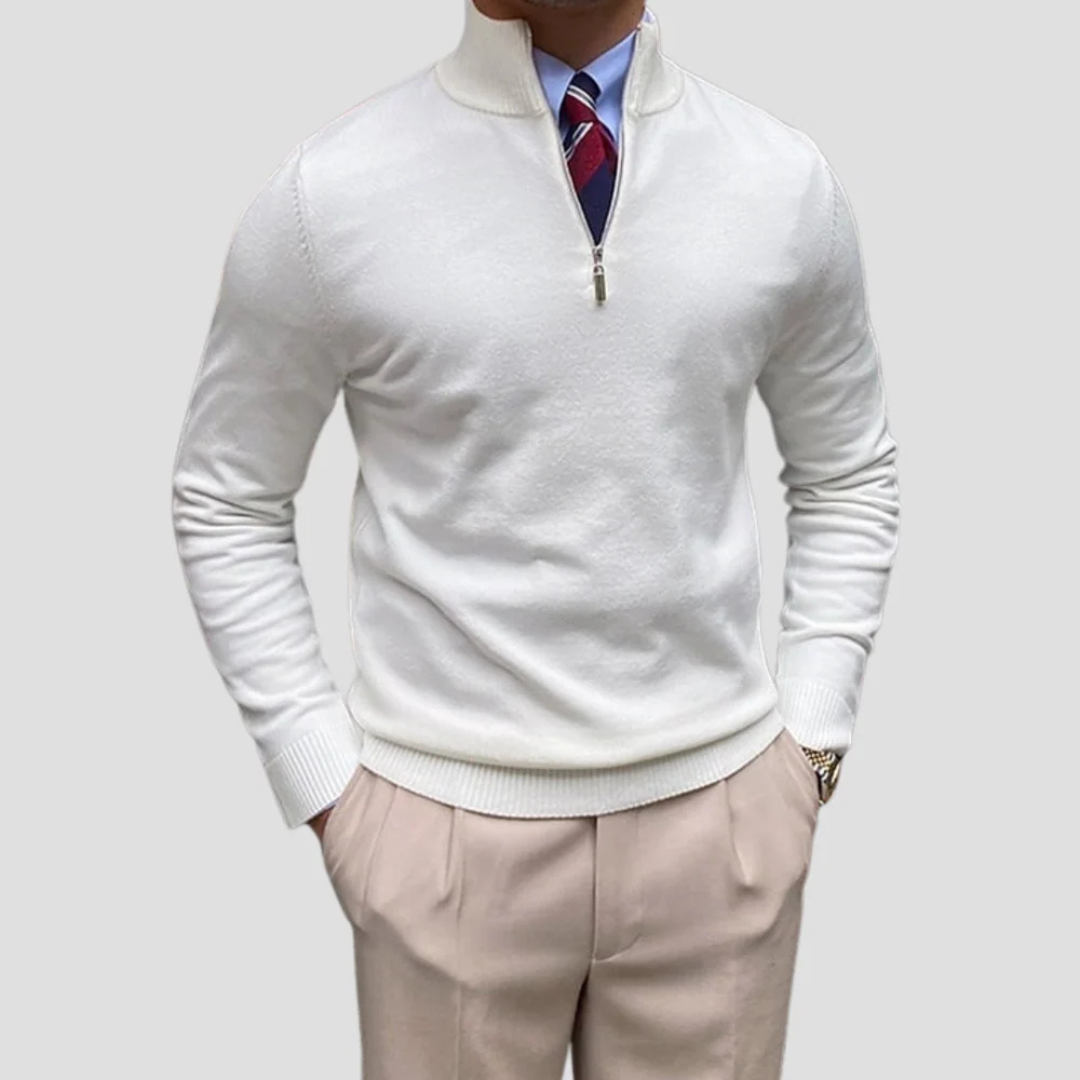 VogeLuxe | Men’s Classic Quarter-Zip Sweater with Mock Neck 4