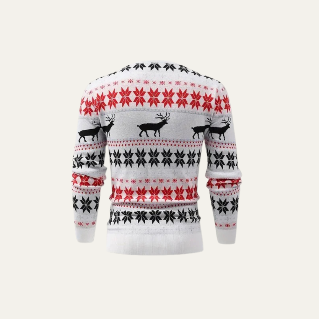 VogeLuxe | Men’s Classic Reindeer Knit Christmas Sweater 3