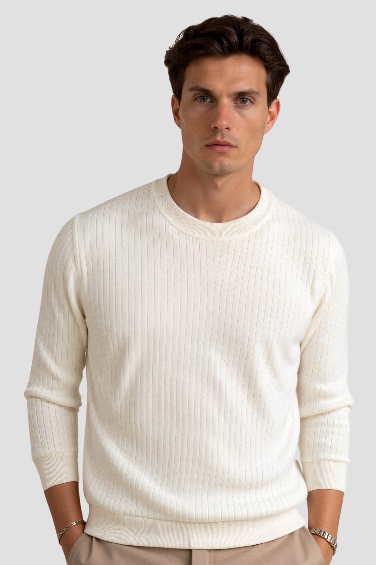 VogeLuxe | Men’s Classic Ribbed Knit Sweater 1