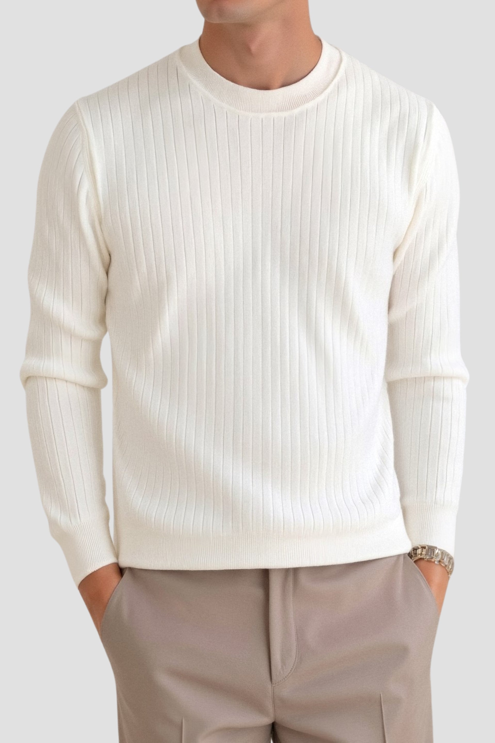 VogeLuxe | Men’s Classic Ribbed Knit Sweater 4